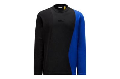 Pre-owned Moncler X Adidas Originals Jersey Long Sleeve T-shirt Black & Blue