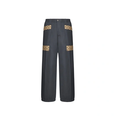 Shop Gucci Cotton Gg Cargo Pants In Gray