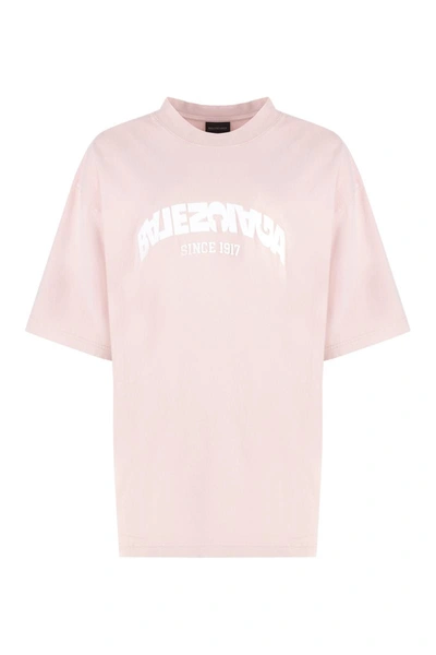 Shop Balenciaga Cotton Crew-neck T-shirt In Pink