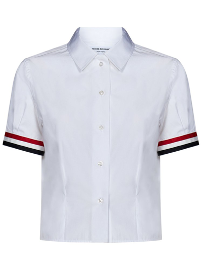 Shop Thom Browne Collared Short In White