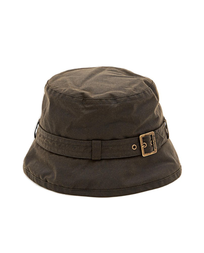 Shop Barbour Kelso Wax Belted Hat In Green