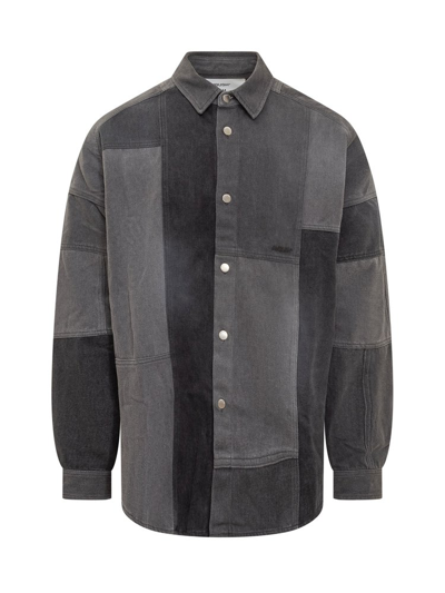 Shop Ambush Patch Patterned Buttoned Shirt In Grey