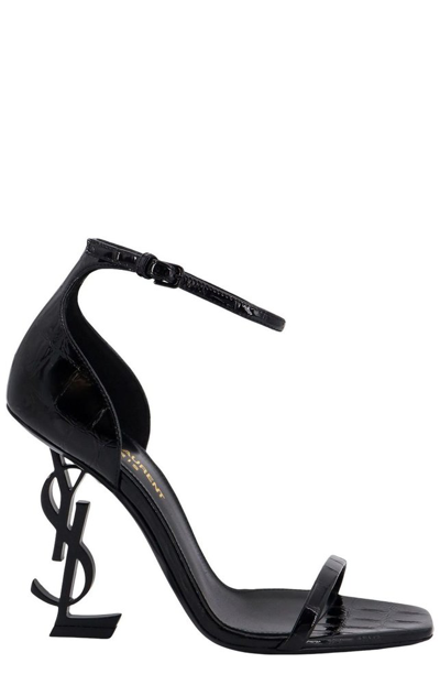 Shop Saint Laurent Opyum Heeled Sandals In Black
