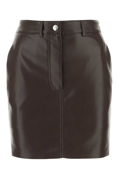 Shop Nanushka Okobor High Waisted Mini Skirt In Brown