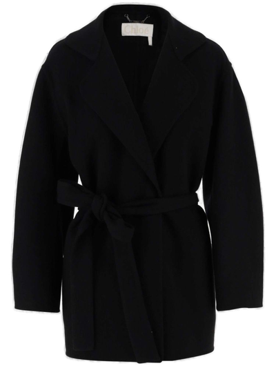 Shop Chloé Double Faced Coat In Black