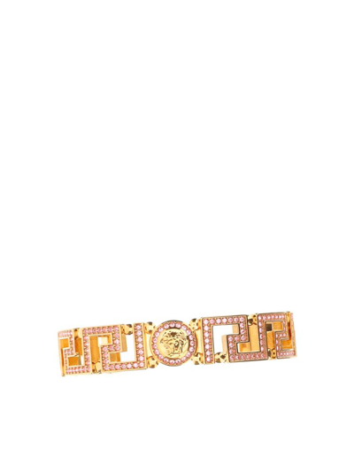 Shop Versace Medusa Head Motif Cuff Bracelet In Gold