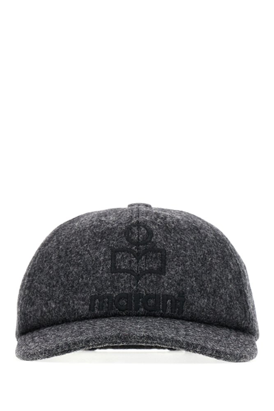 Shop Isabel Marant Logo Embroidered Baseball Cap In Grey