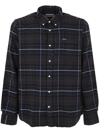 Shop Barbour Checkered Long In Black