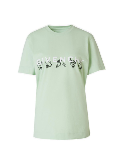 Shop Givenchy Graphic Printed Crewneck T In Green