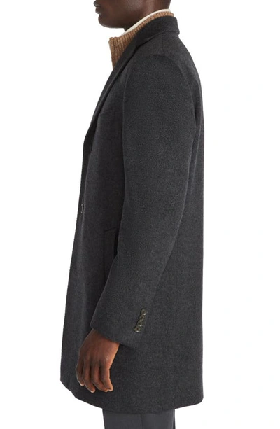 Shop Jack Victor Wesley Wool & Cashmere Top Coat In Charcoal
