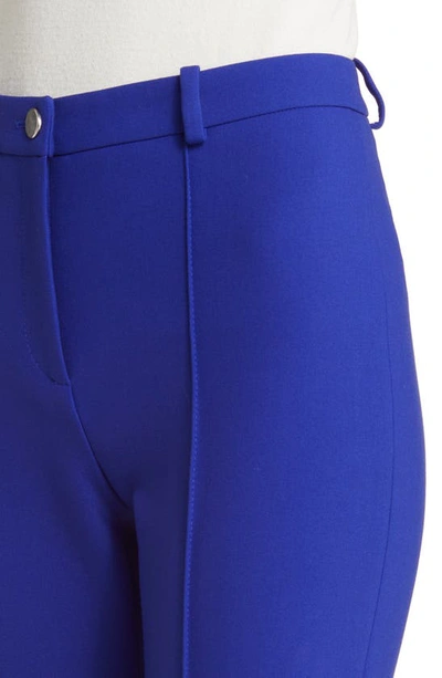 Hugo Boss Slim-fit Pants In Stretch Fabric With Pintuck Pleats In Open Blue