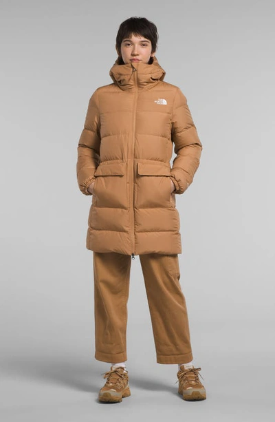 Shop The North Face Gotham 550 Fill Power Down Hooded Parka In Almond Butter