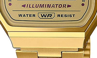 Shop Casio Vintage A168wg-9vt Digital Bracelet Watch, 33.5mm X 28.6mm In Gold