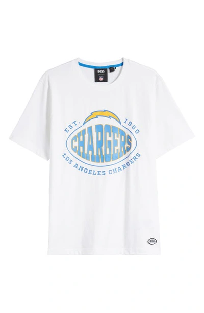 Hugo Boss Boss X Nfl Stretch Cotton Graphic T-shirt In Natural