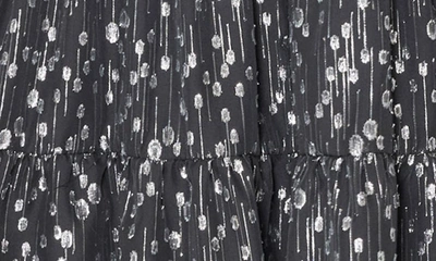 Shop Julia Jordan Metallic Long Sleeve Midi Dress In Black/ Silver