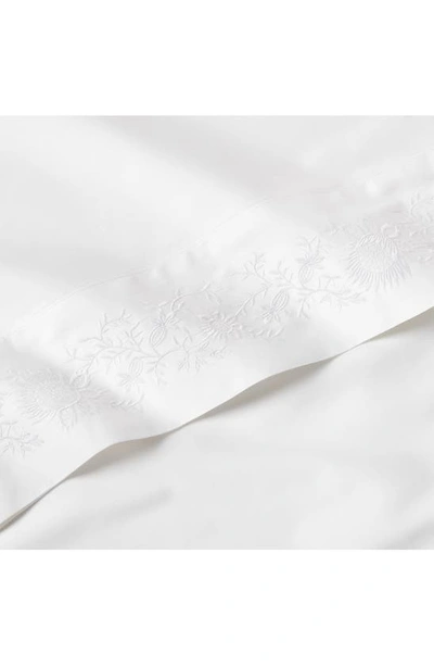 Polo Ralph Lauren Eloise Organic Cotton 624 Thread Count Embroidered Sheet In Studio White