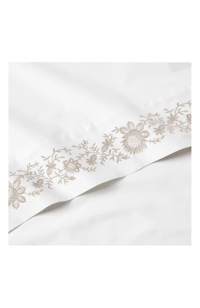 Shop Ralph Lauren Eloise Set Of 2 Embroidered 624 Thread Count Organic Cotton Pillowcases In True Platinum