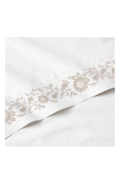 Polo Ralph Lauren Eloise Organic Cotton 624 Thread Count Embroidered Sheet In True Platinum