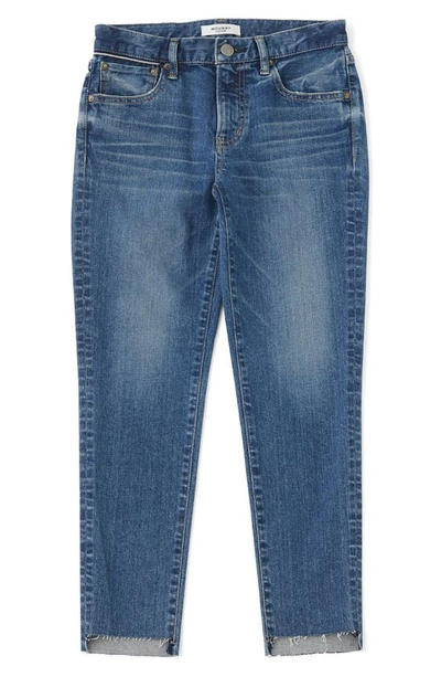 Shop Moussy Cerritos Step Hem Crop Skinny Jeans In Light Blue