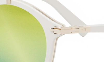 Shop Dior 'blacksuit R7u 50mm Round Sunglasses In Ivory / Green Mirror