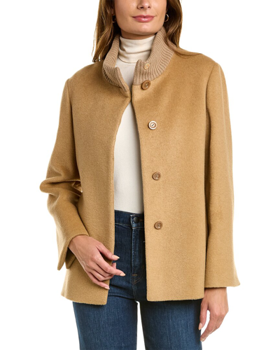 Shop Cinzia Rocca Icons Wool-blend Coat In Brown