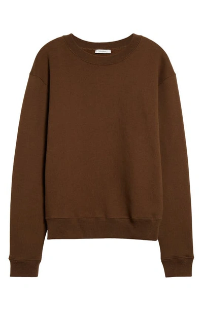 Shop Lemaire Cotton & Wool Sweatshirt In Dark Tobacco
