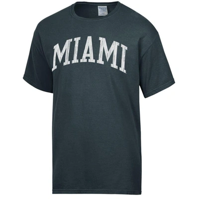 Shop Comfort Wash Charcoal Miami Hurricanes Vintage Arch 2-hit T-shirt