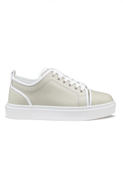 Christian Louboutin Varsijunior Leather-trimmed Cotton-gabardine Sneakers