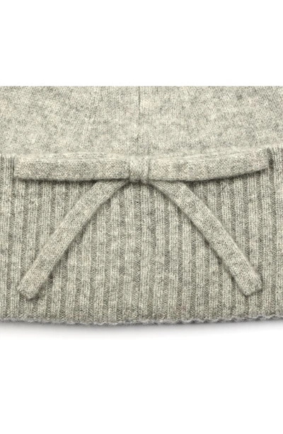 Shop Kate Spade Bow Accent Wool Beanie In Heather Gray