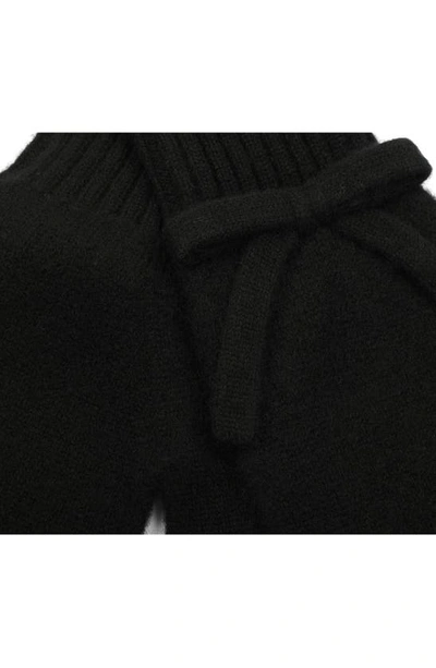 Shop Kate Spade Bow Detail Wool Gloves In Black