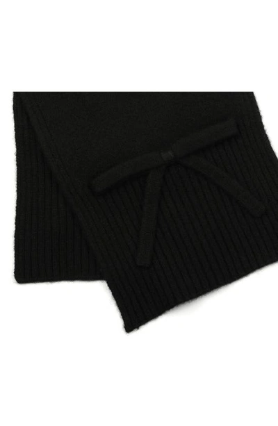 Shop Kate Spade Bow Wool Scarf In Black