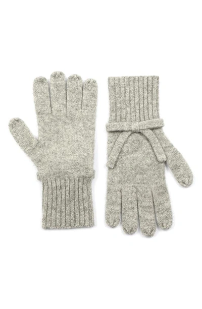 Shop Kate Spade Bow Detail Wool Gloves In Heather Gray