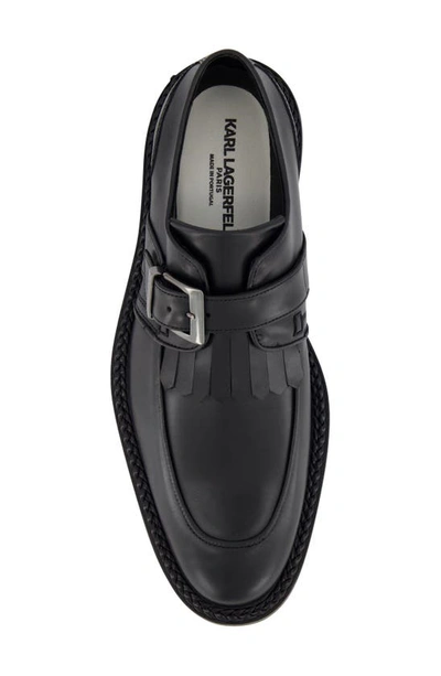 Shop Karl Lagerfeld Monk Strap Kiltie Loafer In Black