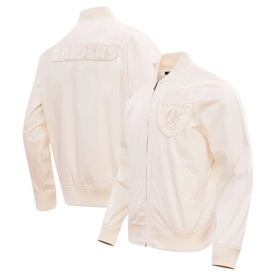 Shop Pro Standard Cream Las Vegas Raiders Neutral Full-zip Jacket