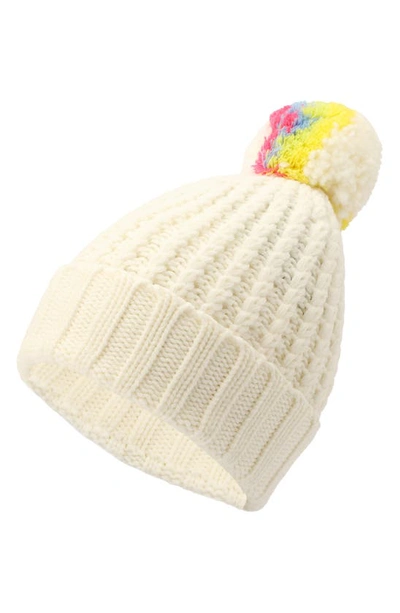 Shop Kate Spade Marble Pompom Beanie In Cream