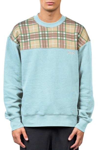 Shop D.rt Plaid Yoke Cotton Sweatshirt In Mint