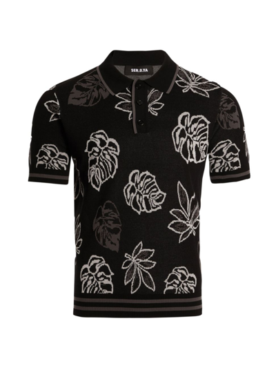 Shop Ser.o.ya Men's Calan Polo Shirt In Black Floral