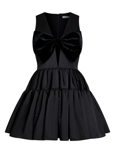 Shop Sau Lee Women's Emilie Bow Sleeveless Fit & Flare Minidress In Black