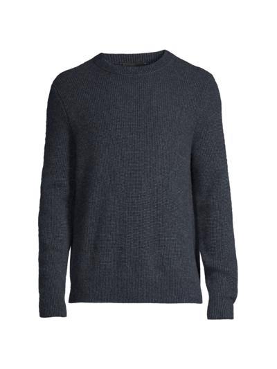 Shop Vince Men's Boiled Cashmere Thermal Crewneck Sweater In Coastal