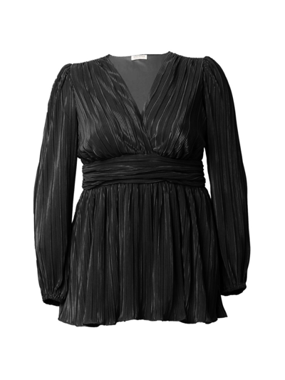 Shop Kiyonna Women's Perfection Pleated Tunic Top In Black Noir