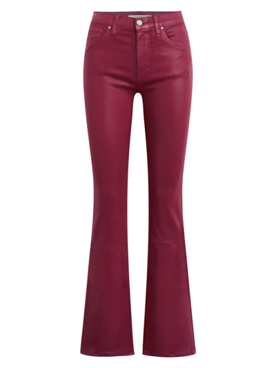 Shop Hudson Women's Barbara High-rise Stretch Coated Bootcut Jeans In Coated Beet Red