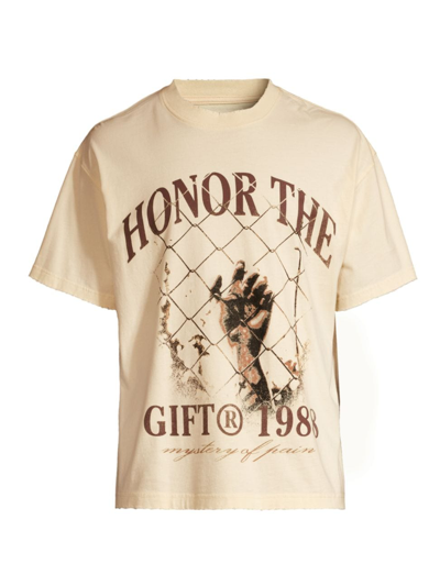 Shop Honor The Gift Men's Mystery Of Pain Logo T-shirt In Bone