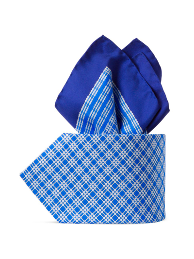 Shop Stefano Ricci Men's Luxury Printed Silk Tie Set In Light Blue