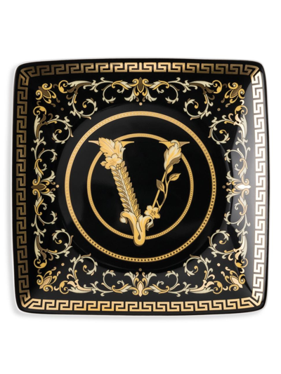 Shop Versace Virtus Gala Canape Dish In Black