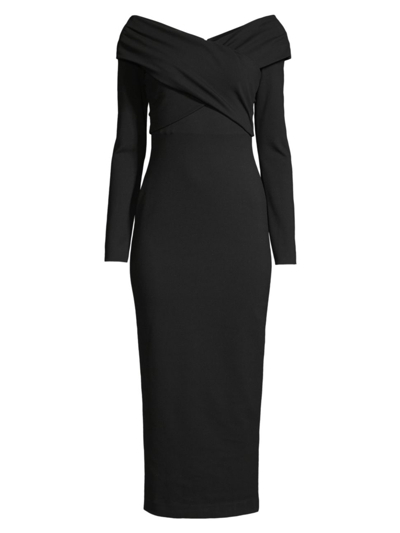 Shop Emporio Armani Women's Milano Jersey Midi Dress In Black