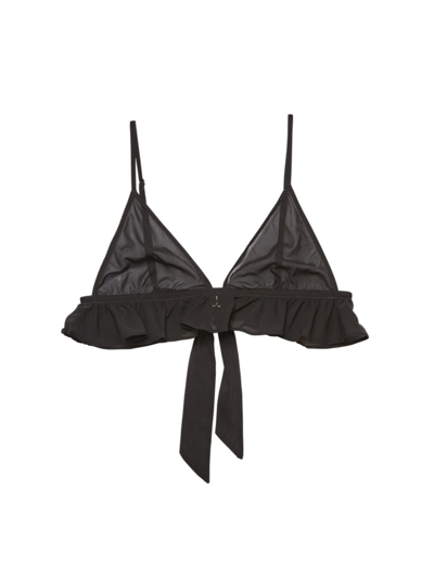 Shop Fleur Du Mal Women's Flutter Silk-blend Bra In Black