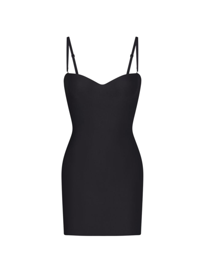 Shop Skims Women's Body Underwire Slip Dress In Onyx
