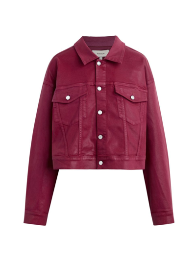 Shop Hudson Women's Brea Swing Trucker Jacket In Coated Beet Red