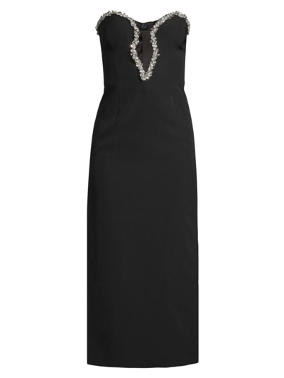 Shop Bardot Women's Eleni Crystal-embellished Midi-dress In Black