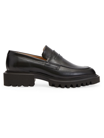 Shop Allsaints Women's Lola Leather Penny Loafers In Black